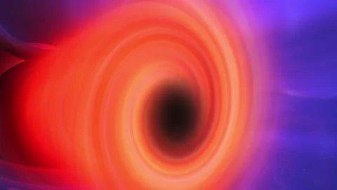 Black Hole Spinning Vortex Loop Bright Animation Abstract Background Stock Footage 314310111