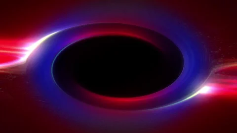 Black Hole Spinning Vortex Oval Loop Blue and Red Animation Abstract Background Stock Footage 312590387