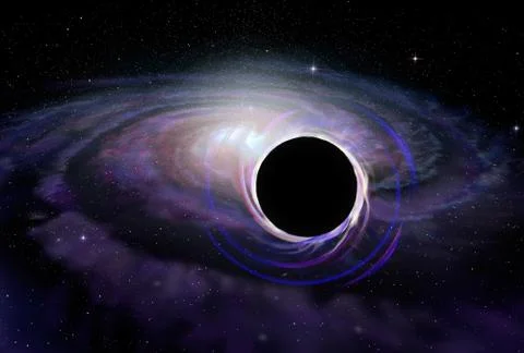 Black hole star in deep space, illustration Stock Illustration