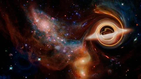 Black hole system. Elements of this image furnished by NASA Foto stock