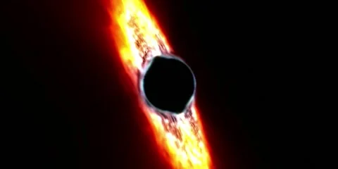 Black Hole W Accretion Disk Stock Footage 136583483