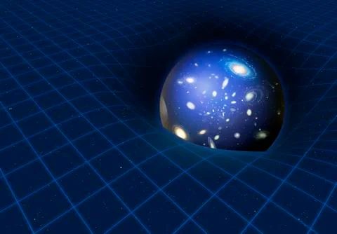Black Hole Warping Spacetime Stock Illustration