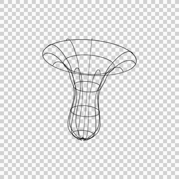 Black hole wireframe illustration. Abstract gravity well graphic. Stock Illustration