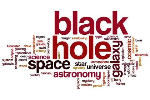 Black hole word cloud Illustrazione stock