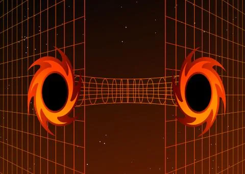 Black hole wormhole Stock Illustration