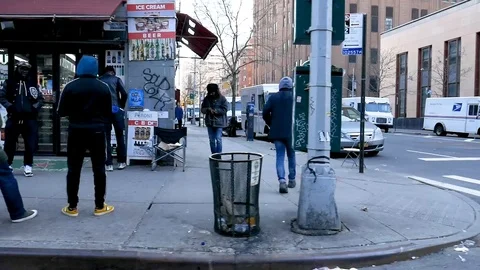 Black Homeless Men Loitering Canal Stree... | Stock Video | Pond5