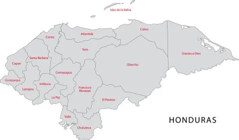Black honduras map Stock Illustration