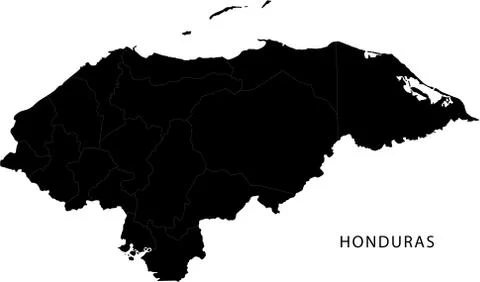 Black honduras map Stock Illustration