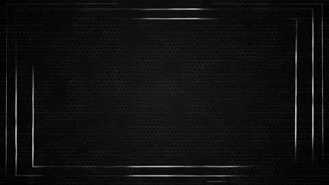 Black honeycomb tech frame background metallic borders, hexagon pattern, clean c Stock Footage 340454949
