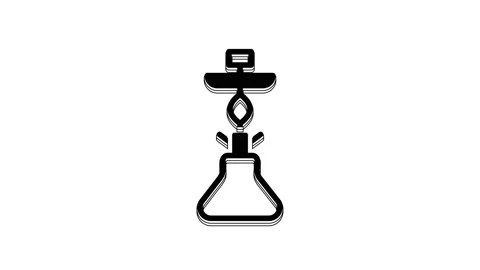 Black Hookah icon isolated on white background. 4K Video motion graphic Stock Footage 233888024
