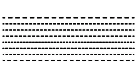 Black Horizontal Dashed Lines Pattern Minimal Repetitive Divider Background.. Stock Illustration