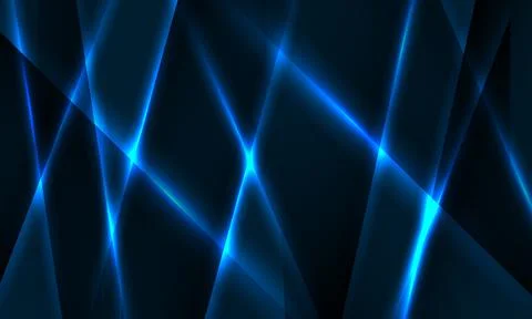 Black horizontal technology abstract background with blue neon lines. イラスト素材