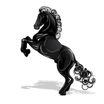 Black horse Illustrazione stock