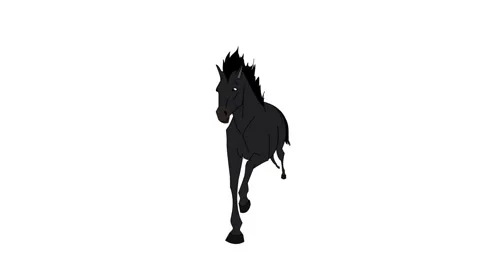Black Horse Running cycle Stock Footage 305724743