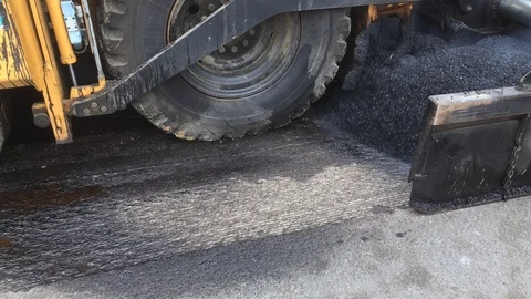 Black hot asphalt Stock Footage 125550674