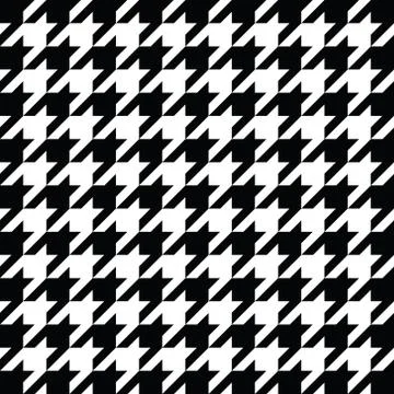 Black houndstooth pattern vector. Classical checkered textile design. Stock Illustration