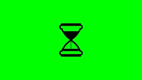 Black Hourglass Loading on Bright Green Background Symbolizing Time Video stock 337483200