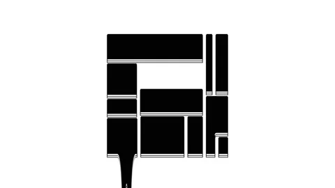 Black House Edificio Mirador icon isolated on white background. Mirador social Stock Footage 233890190