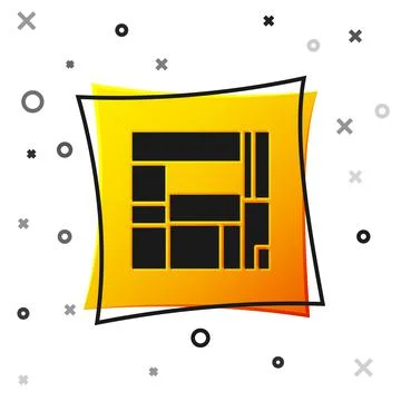 Black House Edificio Mirador icon isolated on white background. Mirador social Illustration