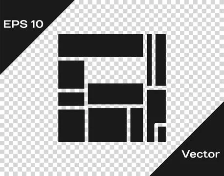 Black House Edificio Mirador icon isolated on transparent background. Mirador 스톡 일러스트