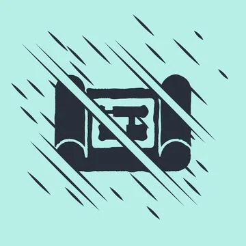 Black House plan icon isolated on green background. Glitch style. Vector Stock Illustration