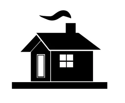Black house silhouette vector Stock Illustration