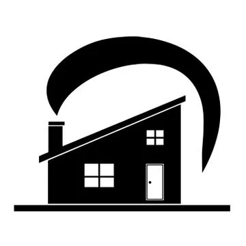Black house silhouette vector Stock Illustration