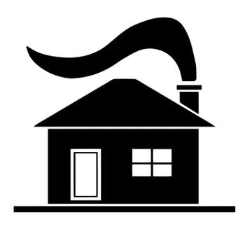 Black house silhouette vector Stock Illustration