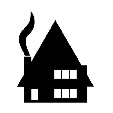 Black house silhouette vector Stock Illustration