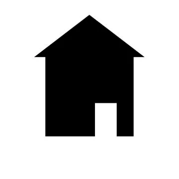 Black house silhouette on white background for button or icon Stock Illustration