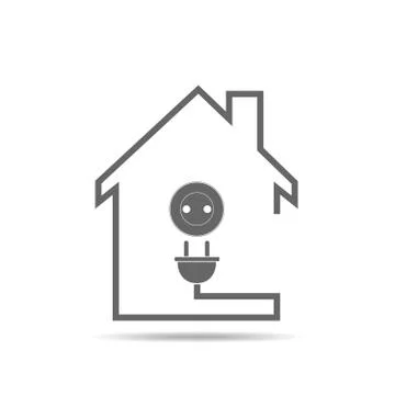 Black house with socket - vector illustration. Stock Illustration