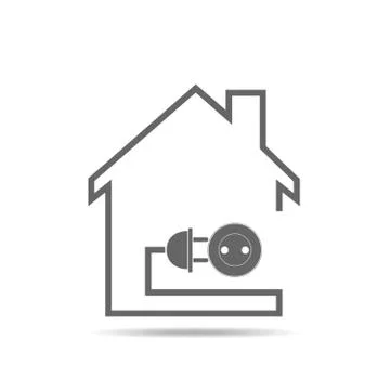 Black house with socket - vector illustration. Stock Illustration
