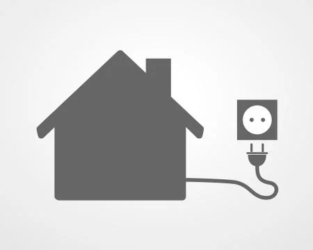 Black house with socket - vector illustration. イラスト素材