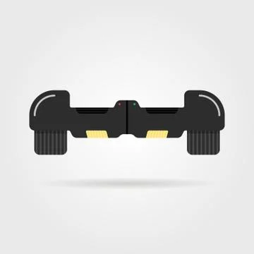 Black hoverboard with shadow Stock Illustration