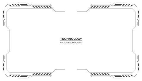 Black HUD frames user interface vector elements design on white background Stock Illustration