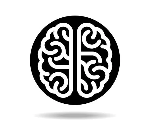 Black human brain. Symbol of creativity. Nut Stock Illustration