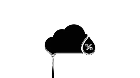 Black Humidity icon isolated on white background. Weather and meteorology, cloud Stock Footage 233785692