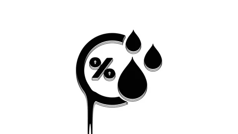 Black Humidity icon isolated on white background. Weather and meteorology Stock Footage 233785752