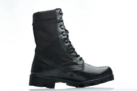 Black hunt boot Stock Photos
