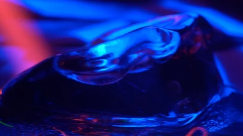 Black ice close-up game of light Stock Footage 106820053