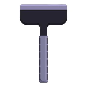 Black ice scraper with rubber handle for removing ice from a car windshield Illustrazione stock