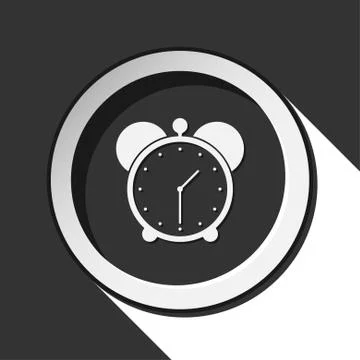 Black icon - alarm clock with shadow Stock Illustration