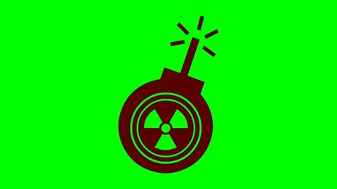 Black icon atomic bomb Stock Footage 339473101