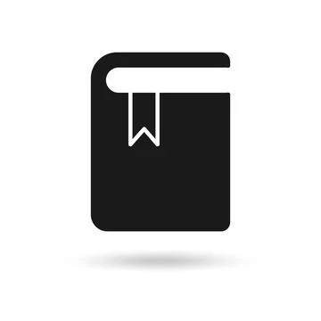 Black icon of book with bookmark. Flat design Stock Illustration