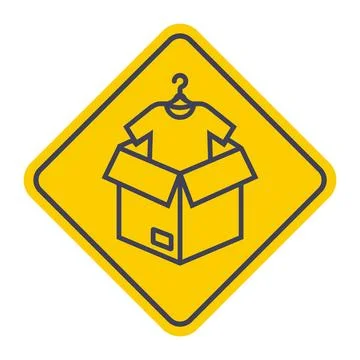 Black icon box with clothes Stock Illustration