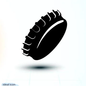 Black icon cap Beer bottle made of iron. Vector simple monochrome sign Stock Illustration