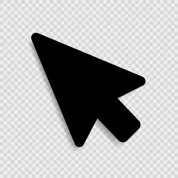 The black icon of the computer mouse cursor pointer on a transparent background. Stock Illustration