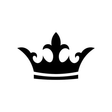 Black icon crown sign. Vector illustration eps 10 Stock Illustration