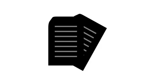 Black icon of a document with text lines animated on a white background. Stock Footage 263655508