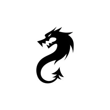 Black icon dragon sign. Vector illustration eps 10 Stock Illustration